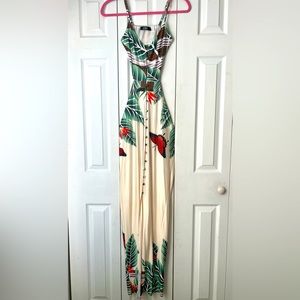 Button down silky butterfly dress